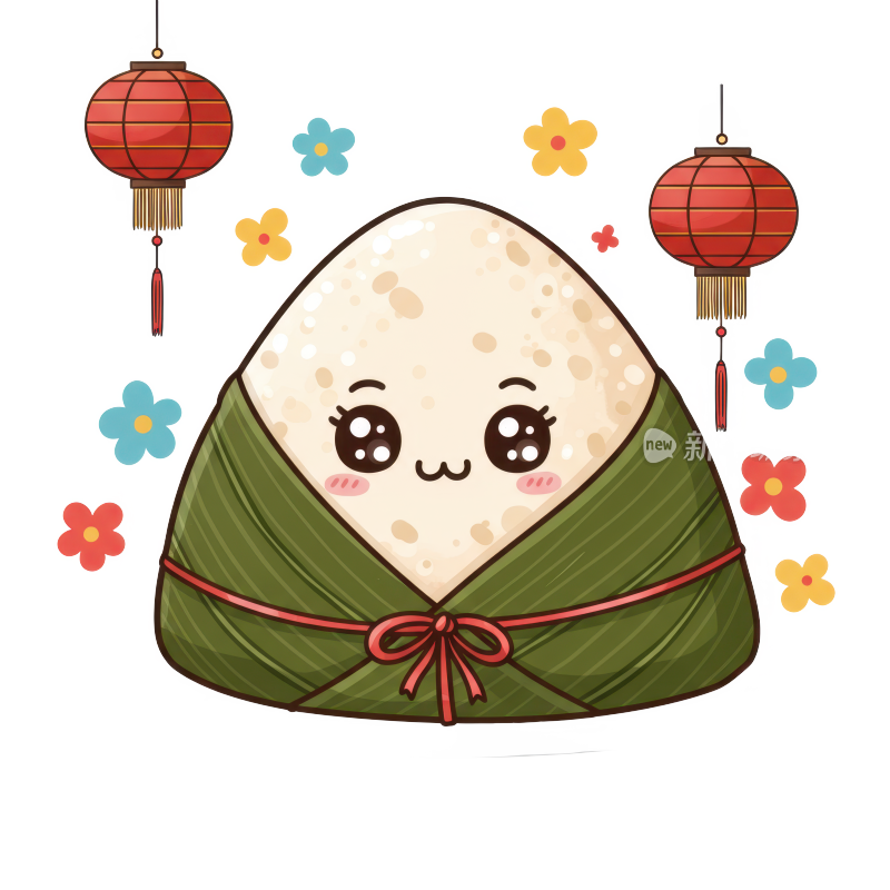 可爱的端午节卡通粽子免扣元素