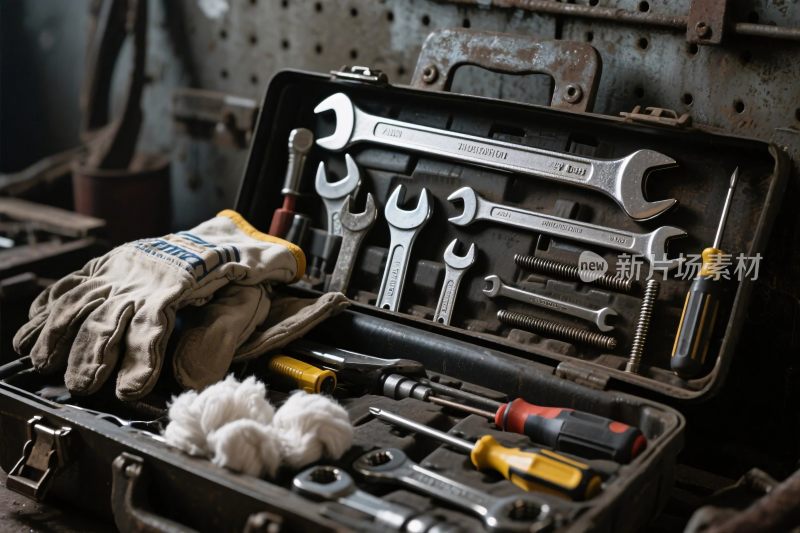 工具箱中的各类维修工具