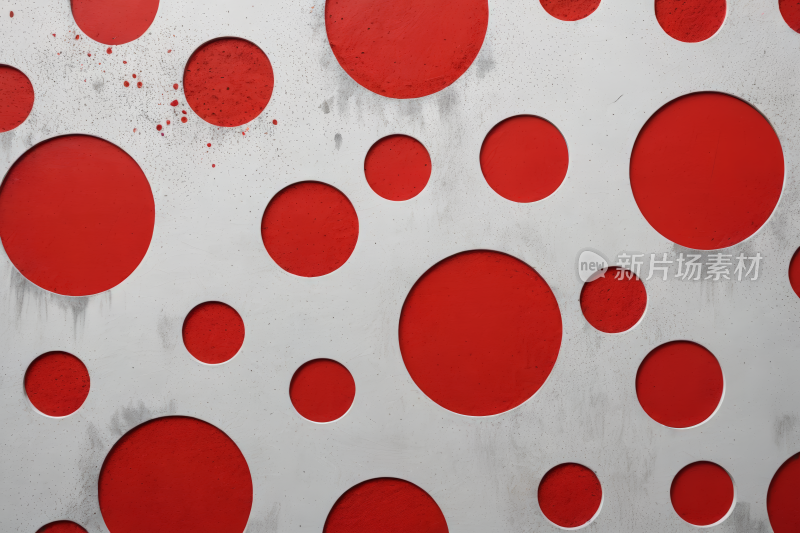 白色背景水泥墙红