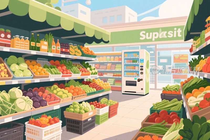 超市生鲜市场场景