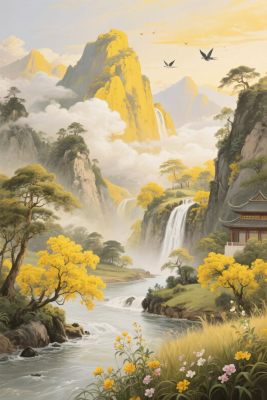 山水风景插画 山水风景插画