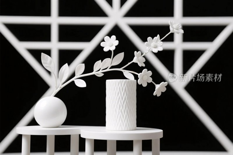 黑白简约装饰摆件图