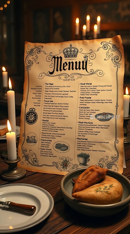 古风烛光晚餐菜单