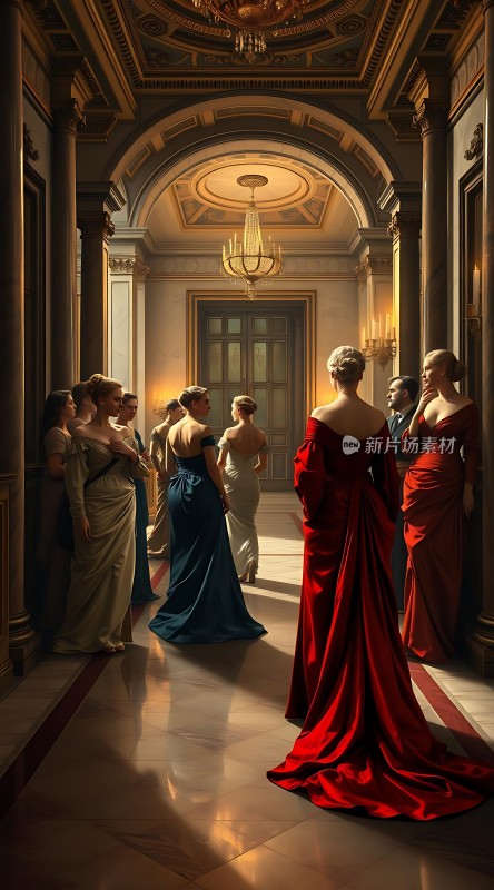 华丽舞会上的优雅身影