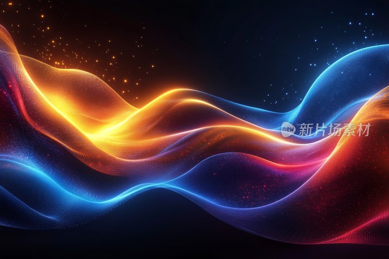 炫彩流动光效波浪背景