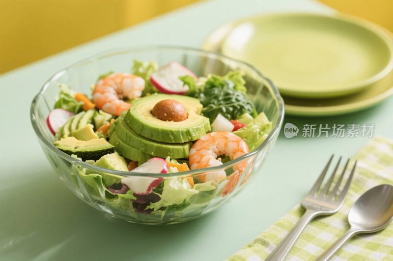 虾仁牛油果蔬菜沙拉