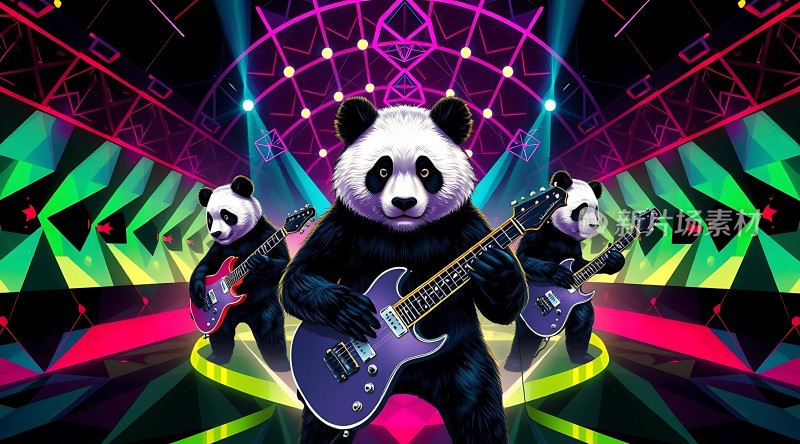 熊猫乐队摇滚舞台