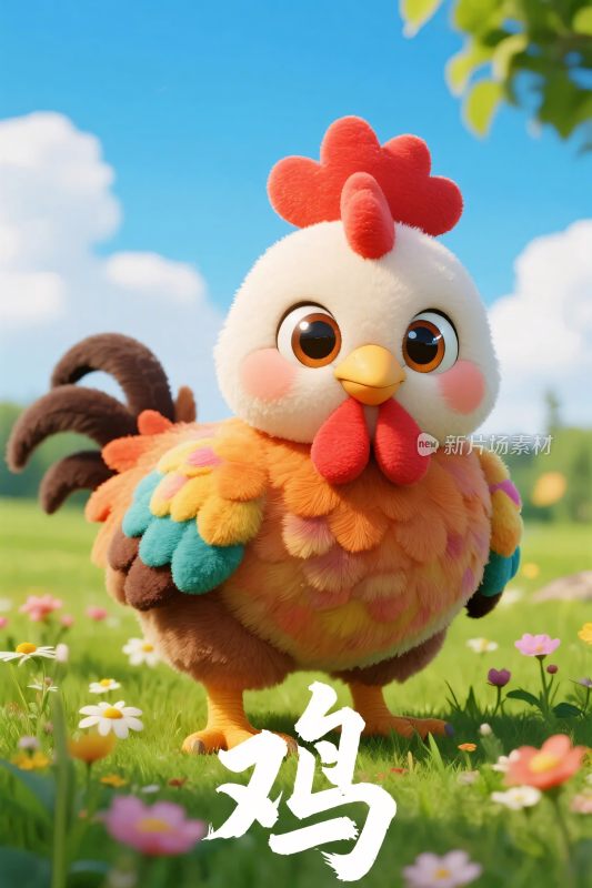 卡通小鸡形象插画