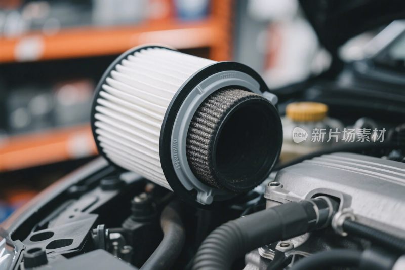 汽车引擎空气滤芯特写