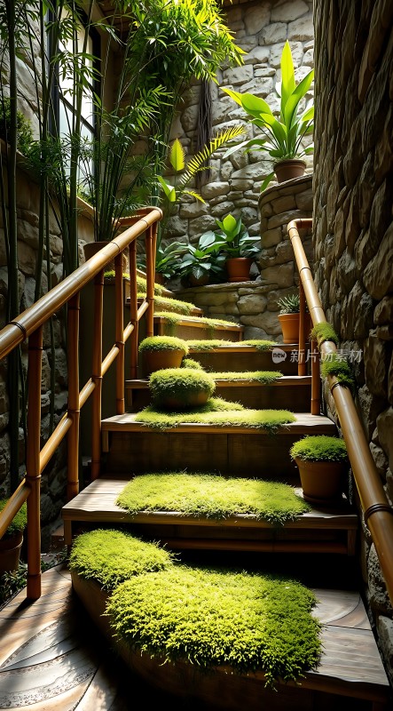 翠绿阶梯自然之韵