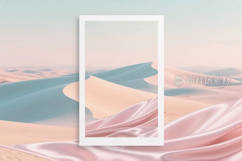 沙漠丝绸相框插画