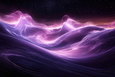 梦幻紫色星空波浪景象 梦幻紫色星空波浪景象