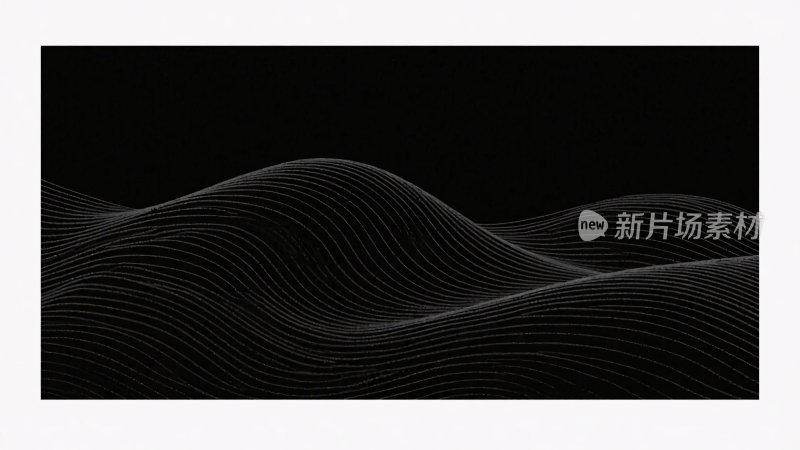 黑白线条波浪抽象背景图