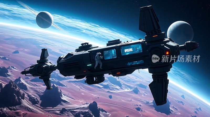 太空探索星际飞船与外星地貌