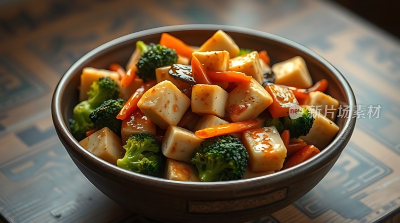 豆腐西兰花胡萝卜美味佳肴