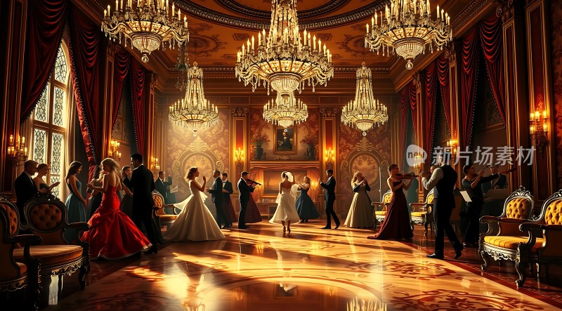 华丽舞厅里的优雅舞会