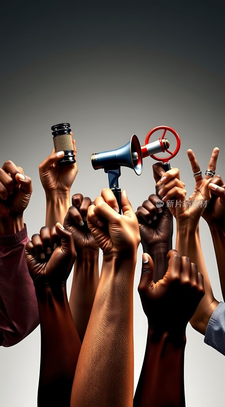 团结抗议举起的手中传递着力量与希望