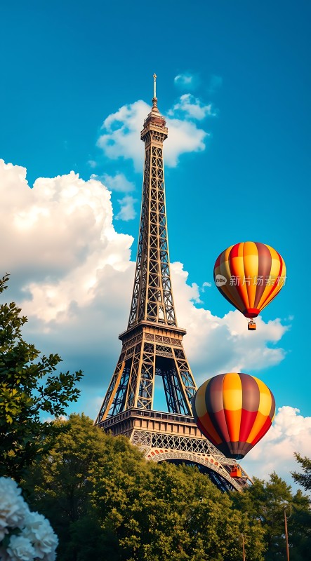 埃菲尔铁塔下的热气球之旅