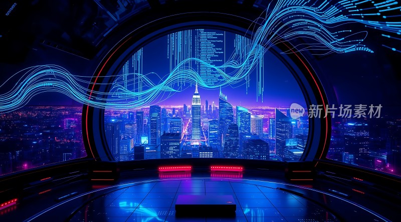 未来城市夜景科技感十足
