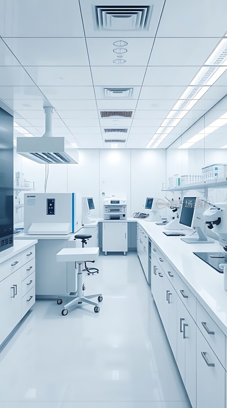 现代实验室白色为主色调设备齐全环境整洁