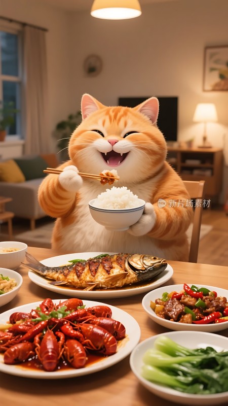 橘猫大餐美食盛宴