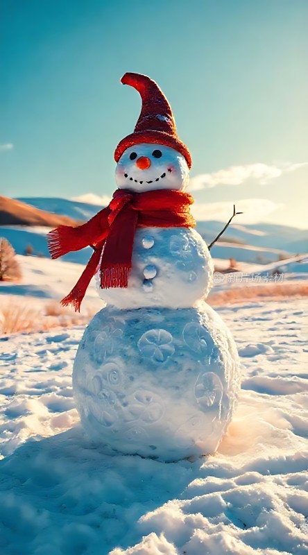 雪地里的快乐雪人