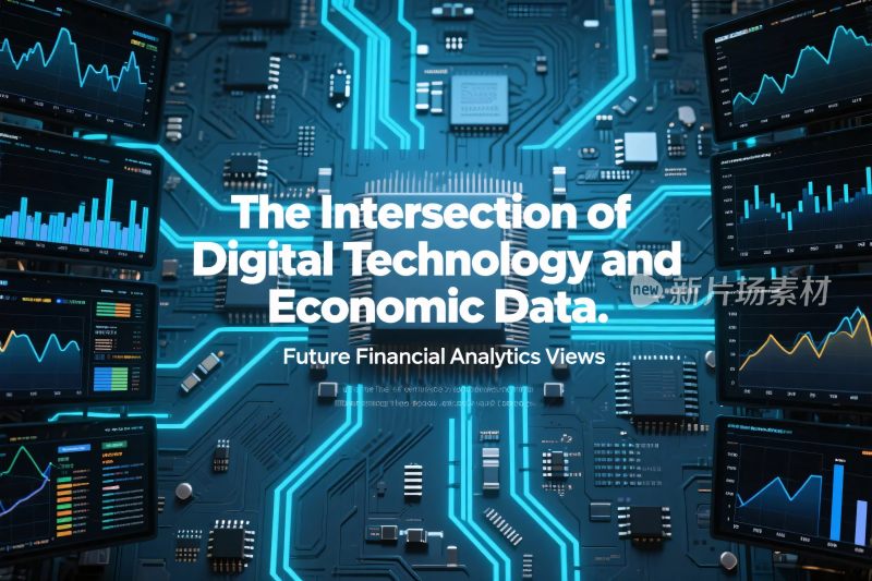 数字技术与经济数据交叉插画