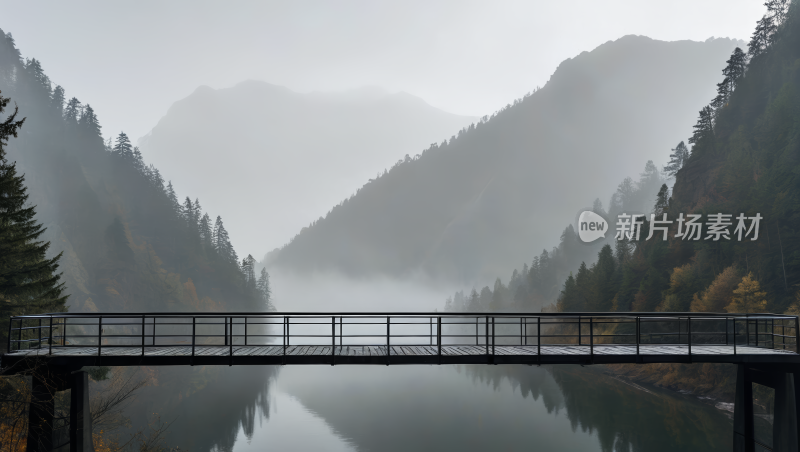 一座横跨水面的桥梁高清风景图片