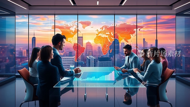 商务会议讨论全球策略