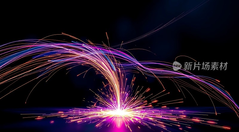 光束迸发色彩交织展现科技与艺术的完美融合