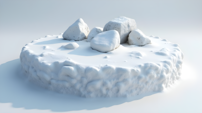 冬季雪地石块展台c4d素材