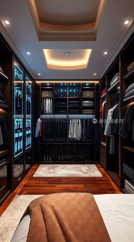 现代卧室整洁衣柜温馨床铺时尚设计