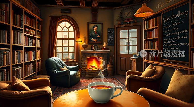温馨书房里的温暖时刻