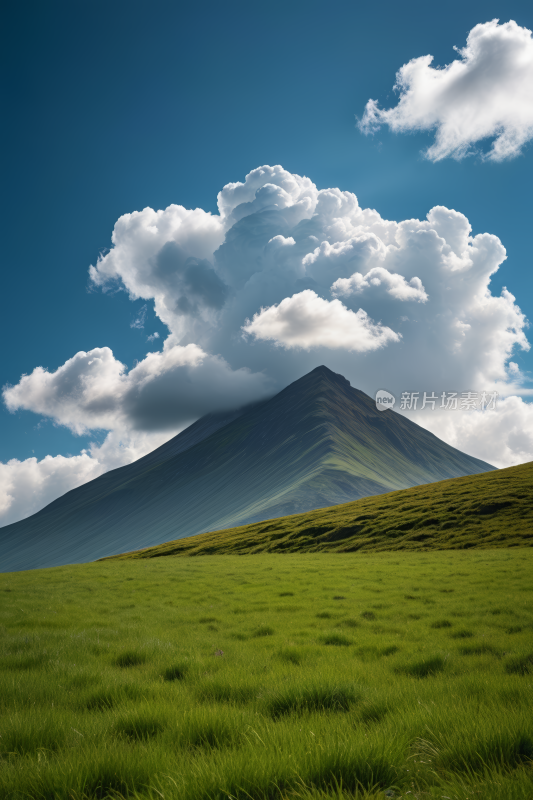 一座大高山清风景摄影图片