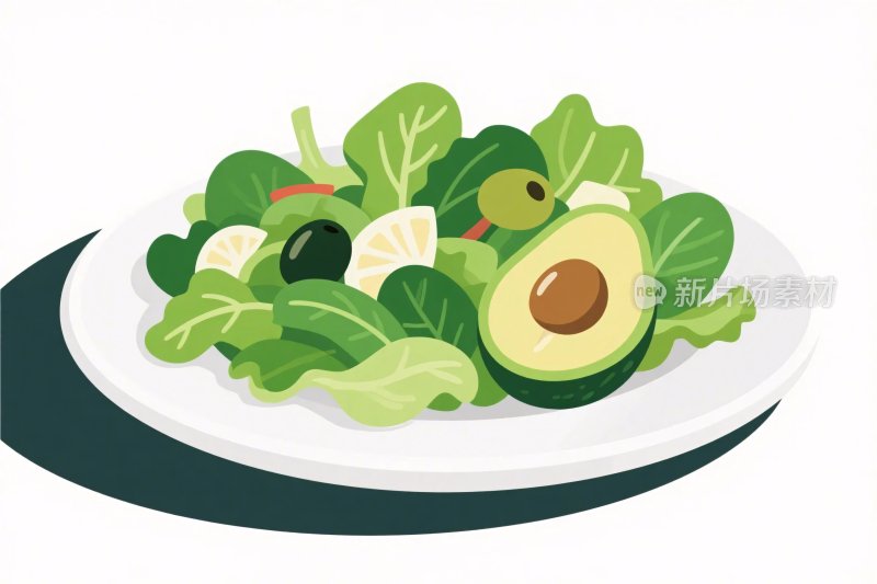 牛油果蔬菜沙拉插画