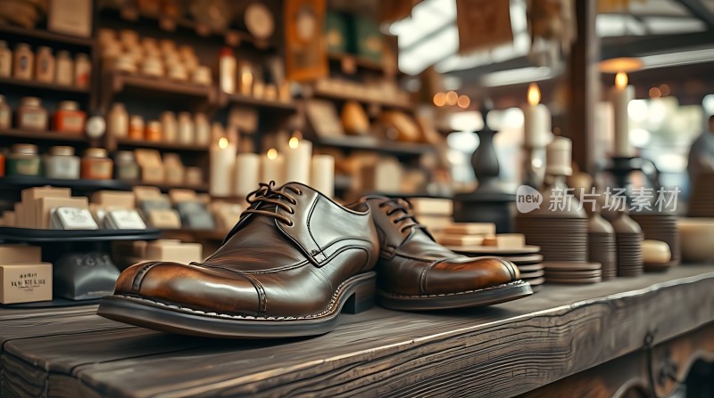 新片场素材 精致皮鞋展示