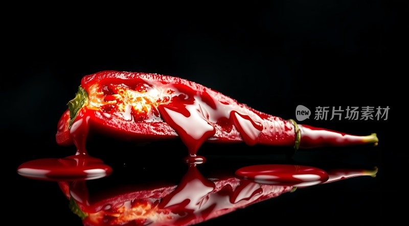辣椒流出的红色液体