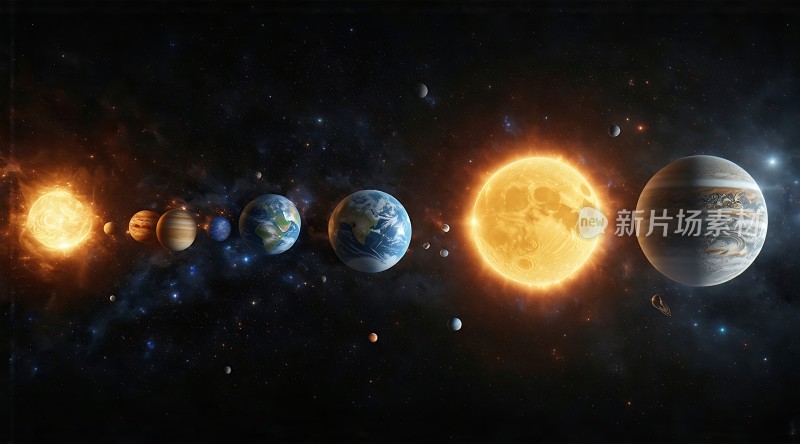 太阳系行星排列图