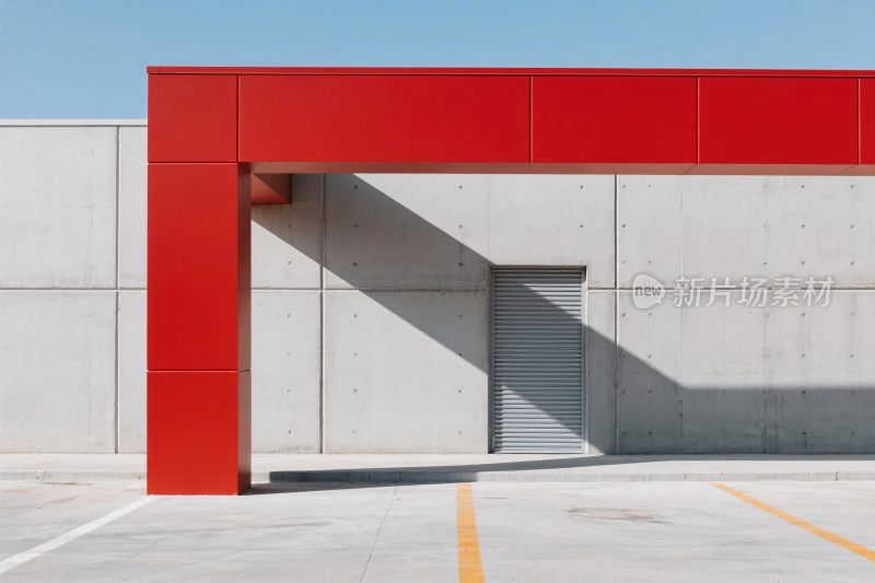 工业建筑红色结构入口