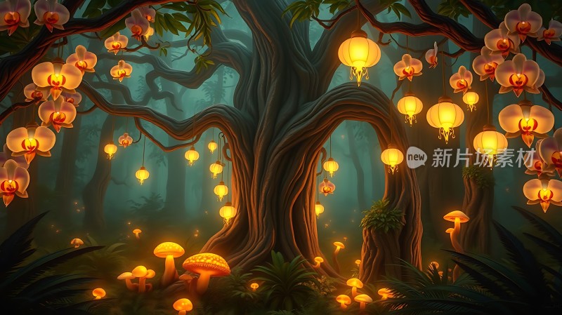 神秘森林夜光奇景