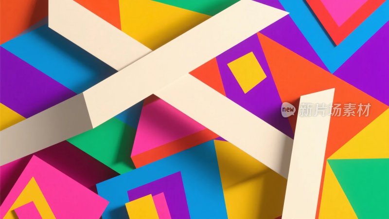 多彩几何艺术插画