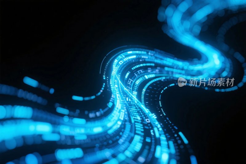 科技感蓝色光轨插画