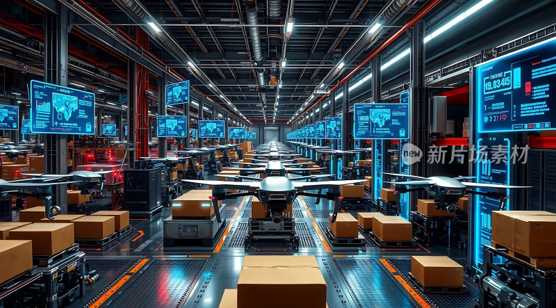 智能物流中心无人机与机器人协同作业