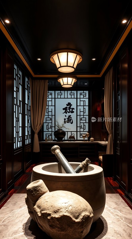 药杵研钵古风室内装饰