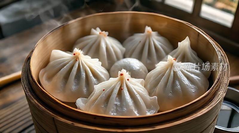 蒸笼里的美味包子