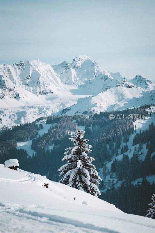 雪山雪景自然风光