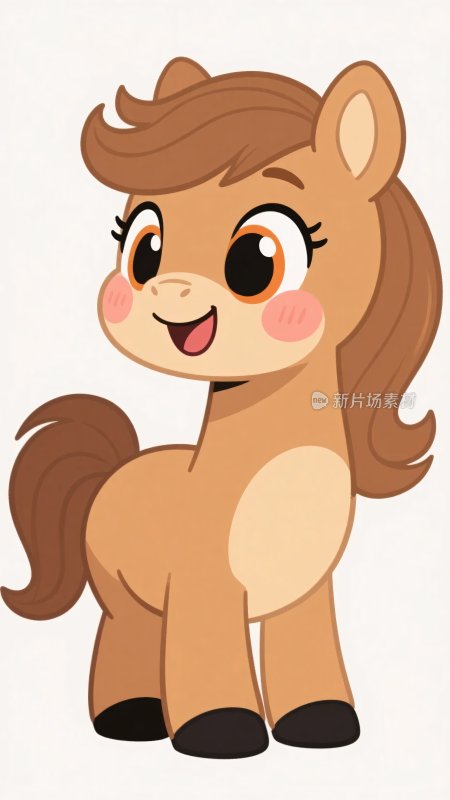 可爱卡通小马插画形象