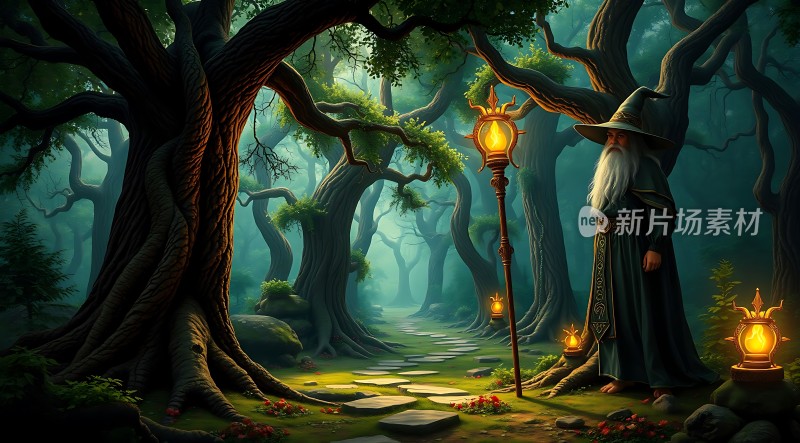 神秘森林中的魔法长者