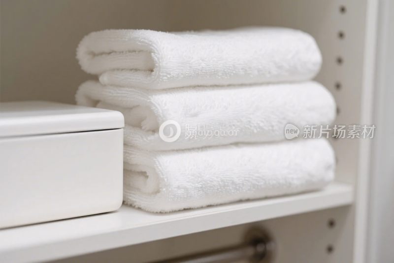 白色毛巾收纳场景