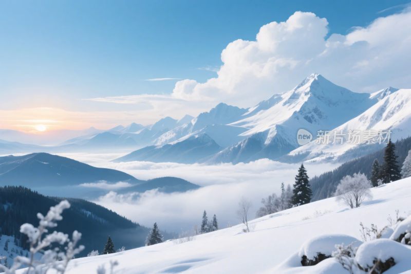 雪山雪景风光图